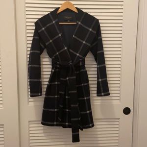 Plaid wool wrap coat!